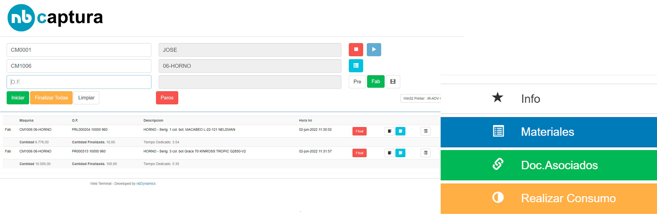nbCaptura – Detalle de componentes nbCaptura - Detalle de componentes