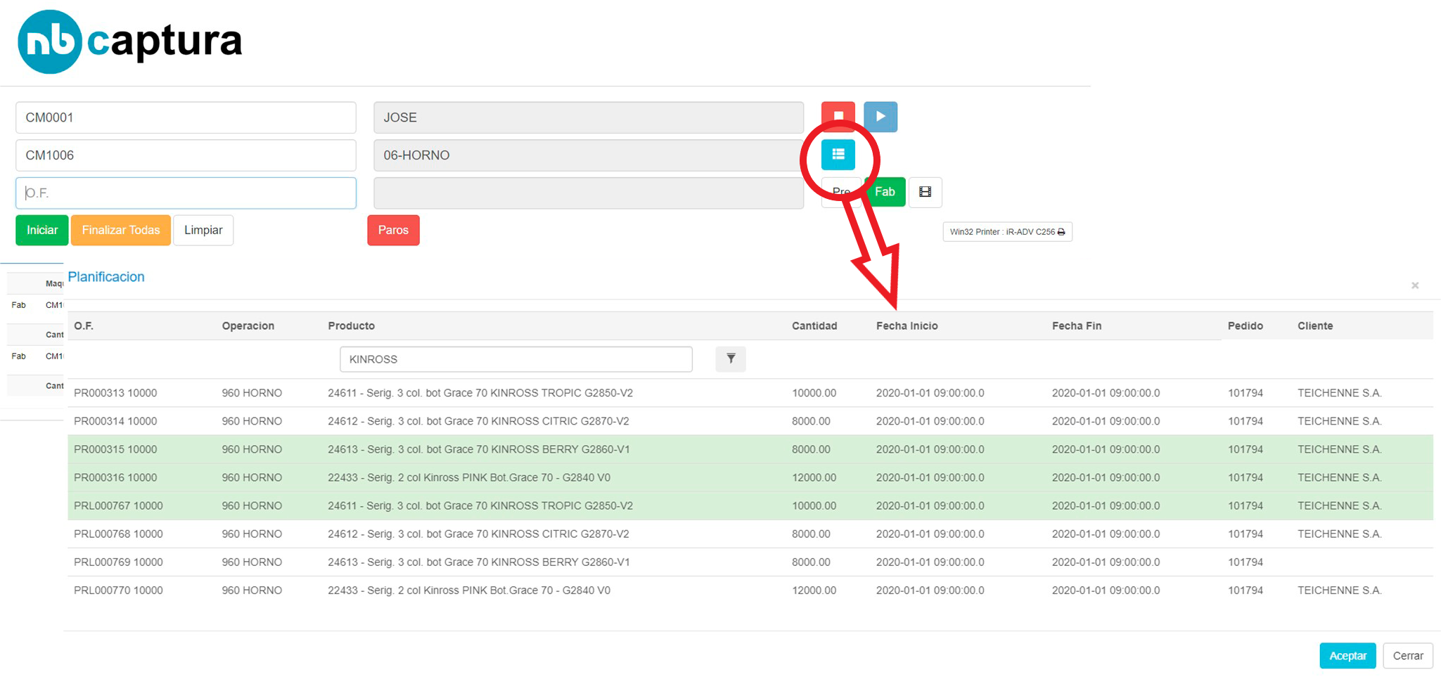 nbCaptura – Selecionar e iniciar en bloque nbCaptura - Selecionar e iniciar en bloque