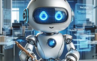 Robot redactando Ley VeriFactu